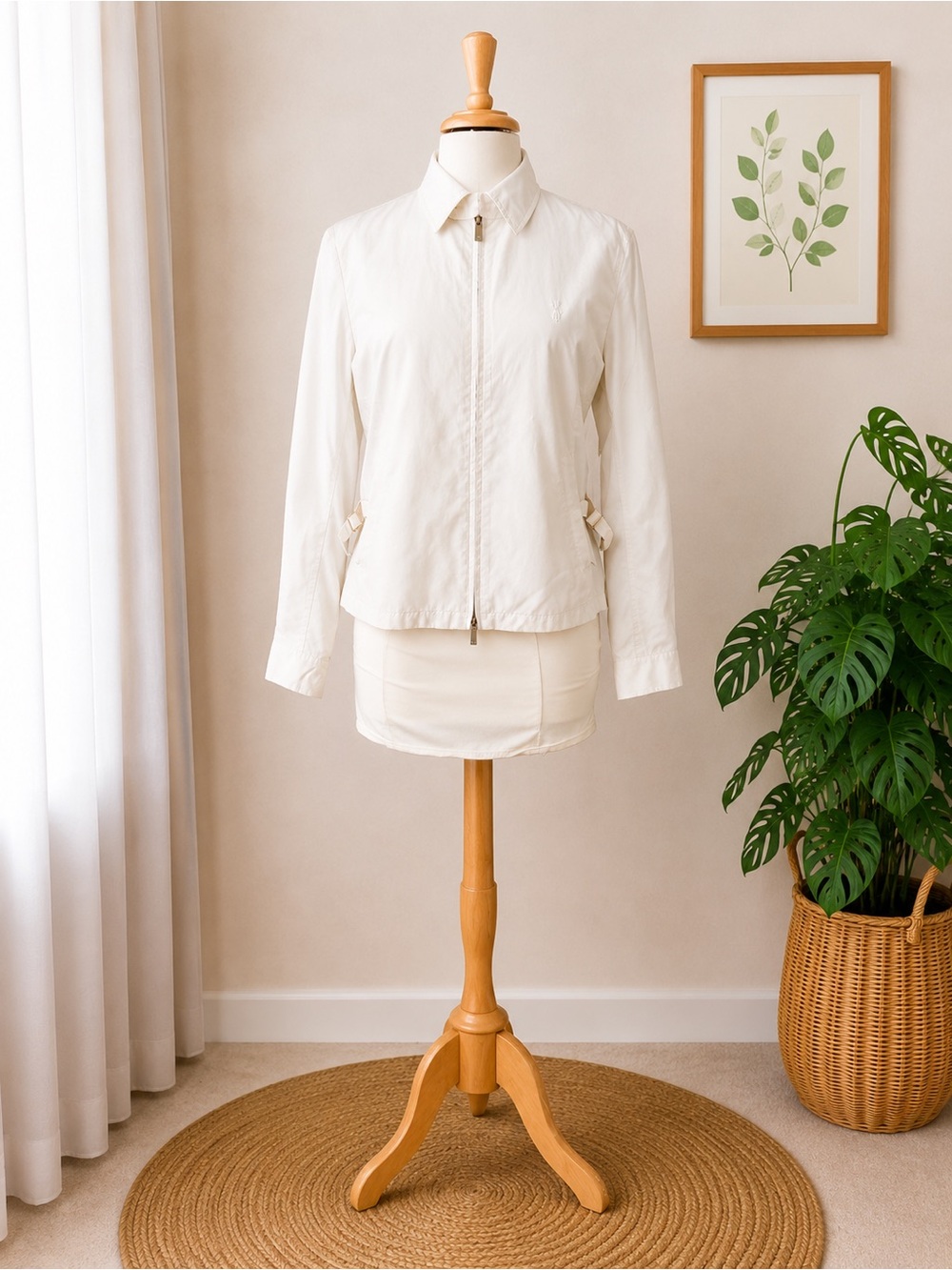 Ralph Lauren Golf White Zip-Front Windbreaker Jacket